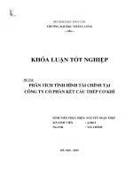 Phân tích tình hình tài chính tại công ty cổ phần kết cấu thép cơ khí (LV tốt nghiệp)