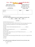 Đề thi học kỳ 2 môn Tiếng Anh lớp 7 trường THCS Chư Quynh, Đắk Lắk năm học 2015  2016