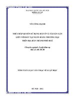 Thế chấp quyền sử dụng đất ở và tài sản gắn liền với đất tại ngân hàng thương mại trên địa bàn thành phố Huế