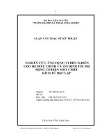 Nghiên cứu, ứng dụng vi điều khiển cho hệ điều chỉnh và ổn định tốc độ động cơ điện một chiều kích từ độc lập