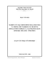 Nghiên cứu đặc điểm hình thái, sinh thái và trồng thử nghiệm cây Me rừng (Phyllanthus emblica L.) tại Trạm đa dạng Sinh học Mê Linh - Vĩnh Phúc