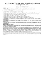 ĐỀ CƯƠNG TIN 8 HỌC KỲ 2 NĂM HỌC 2016 2017