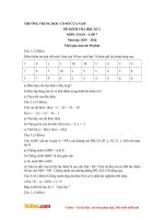 Đề thi học kì 2 môn Toán lớp 7 trường THCS Cửa Nam, Nghệ An năm 2015  2016 