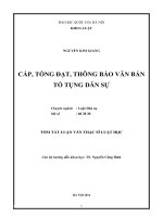 Cấp, tống đạt, thông báo văn bản tố tụng dân sự