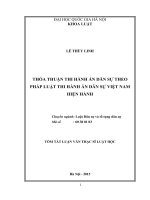 Thỏa thuận thi hành án dân sự theo pháp luật thi hành án dân sự Việt Nam hiện hành