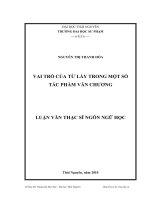 Vai trò của từ láy trong một số tác phẩm văn chương
