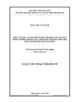 Thực trạng và giải pháp chuyển đổi cơ cấu đất nông nghiệp trong quá trình đô thị hoá trên địa bàn thành phố Thái Nguyên