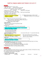 NHỮNG TRỌNG ĐIỂM NGỮ PHÁP TIẾNG ANH CẦN LƯU Ý