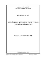 Tính ổn định hệ phương trình vi phân và điều khiển có trễ