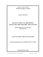Quản lý công tác bồi dưỡng giảng viên trẻ ở Đại học Thái Nguyên