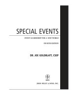 Special events event leadership for a new world fourth edition by dr joe goldblatt