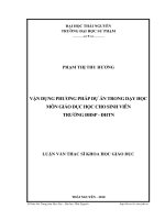 Vận dụng phương pháp dự án trong dạy học môn Giáo dục học cho sinh viên Trường Đại học Sư phạm - Đại học Thái Nguyên