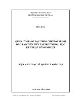 Quản lý giảng dạy theo chương trình đào tạo tiên tiến tại trường Đại học Kỹ thuật Công nghiệp