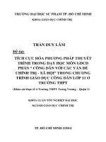 Tích cực hóa phương pháp thuyết trình trong dạy học môn gdcd phần “Công dân với các vấn đề chính trị - xã hội” trong chương trình Giáo dục công dân lớp 11 ở trường THPT
