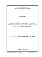Rèn luyện kỹ năng giải một số dạng toán ở trường THCS bằng cách khai thác mối liên hệ giữa hàm số và phương trình