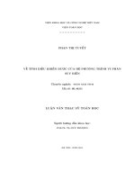 Luận văn thạc sĩ toán học về tính điều khiển được của hệ phương trình vi phân suy biến 