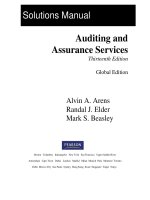 Solutions manual of auditing and assurance services 13e by arens elder and beasley