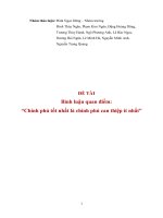 Bình luận quan điểm: “Chính phủ tốt nhất là chính phủ can thiệp ít nhất”
