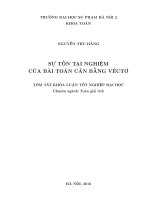 Sự tồn tại nghiệm của bài toán cân bằng véctơ (LV tốt nghiệp)