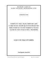 Thực trạng nhiễm HIV AIDS và một số yếu tố liên quan ở người dân tộc thiểu số đến tư vấn xét nghiệm tự nguyện tại Trung tâm Y tế Quan Hóa - Thanh Hóa