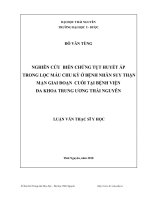 Nghiên cứu biến chứng tụt huyết áp trong lọc máu chu kỳ ở bệnh nhân suy thận mạn giai đoạn cuối tại bệnh viện