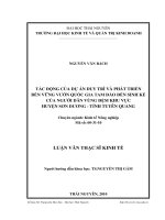 Tác động của dự án duy trì và phát triển bền vững Vườn Quốc gia Tam Đảo đến sinh kế của người dân vùng đệm khu vực Huyện Sơn Dương - Tỉnh Tuyên Quang