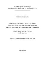 Hiện tượng chuyển mã tiếng anh trong giao tiếp tiếng việt (trường hợp sinh viên chuyên ngữ ở một số trường đại học tại hà nội) 