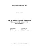 đánh giá hiệu quả sử dụng đất nông nghiệp trên địa bàn huyện quảng xương – tỉnh thanh hóa