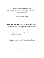 Khảo sát phương thức sử dụng ẩn dụ ngữ pháp trong các văn bản khoa học tiếng việt 