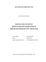 Đánh giá công tác đấu giá quyền sử dụng đất tại một số dự án trên địa bàn huyện duy tiên- tỉnh hà nam