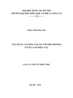 Xây dựng văn hóa ứng xử với môi trường ở việt nam hiện nay 