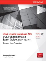 OCA Oracle Database 12c: SQL Fundamentals I Exam Guide (Exam 1Z0061)