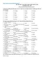 thi thử vào 10 lần 1 môn anh huyện sông lô 2016 2017