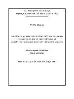 Phụ nữ làm mẹ đơn thân ở nông thôn bắc trung bộ chân dung xã hội và thực tiễn sinh kế (nghiên cứu trường hợp huyện yên thành, tỉnh nghệ an) 