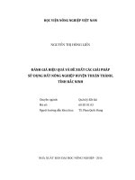 đánh giá hiệu quả và đề xuất các giải pháp sử dụng đất nông nghiệp huyện thuận thành, tỉnh bắc ninh