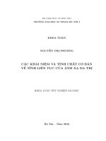 Các khái niệm và tính chất cơ bản về tính liên tục của ánh xạ đa trị 