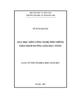 Dạy học môn Công nghệ phổ thông theo định hướng giáo dục (LA Tiến sĩ)