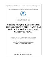 Vận dụng quy tắc Taylor trong cơ chế điều hành lãi suất của Ngân hàng Nhà Nước Việt Nam tt