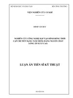 Nghiên cứu công nghệ dập tạo hình đồng thời cặp chi tiết dạng tấm mỏng bằng nguồn chất lỏng áp suất cao 