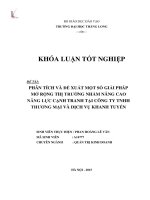 Phân tích và đề xuất một số giải pháp mở rộng thị trường nhằm nâng cao năng lực cạnh tranh tại công ty TNHH Thương mại và dịch vụ Khanh Tuyến (LV tốt nghiệp)