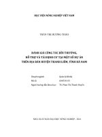 đánh giá công tác bồi thường, hỗ trợ và tái định cư tại một số dự án trên địa bàn huyện thanh liêm, tỉnh hà nam