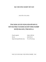 ứng dụng gis xây dựng bản đồ đơn vị đất đai phục vụ đánh giá đất nông nghiệp huyện mai sơn, tỉnh sơn la
