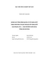 đánh giá tình hình quản lý sử dụng đất theo phương án quy hoạch sử dụng đất giai đoạn 2011 – 2020 huyện nam sách, tỉnh hải dương