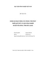 đánh giá hoạt động của trung tâm phát triển quỹ đất và cụm công nghiệp huyện yên dũng, tỉnh bắc giang