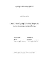 đánh giá việc thực hiện các quyền sử dụng đất tại thị xã sơn tây, thành phố hà nội