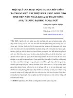 Hiệu Quả Của Hoạt Động Nghe Chép Chính Tả Trong Việc Cải Thiện Khả Năng Nghe Cho Sinh Viên Năm Nhất Trường Đại Học Ngoại Ngữ