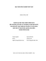 đánh giá việc thực hiện chính sách bồi thường, hỗ trợ và tái định cư khi nhà nước thu hồi đất thực hiện dự án đầu tư xây dựng khu nhà ở thạch bàn