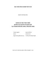 đánh giá việc thực hiện quyền của người sử dụng đất tại thành phố bắc ninh, tỉnh bắc ninh