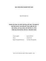 đánh giá công tác bồi thường, hỗ trợ, tái định cư khi nhà nước thu hồi đất thực hiện dự án xây dựng, cải tạo, nâng cấp đường tl 295b trên địa bàn huyện tiên du, tỉnh bắc ninh