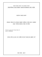Luận án tiến sĩ phân tích và phát hiện tiếng nói dựa trên đặc tính động phi tuyến (tt) 